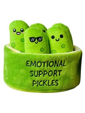Emotional Support Pickles Plush Toy Set - Bright Green New